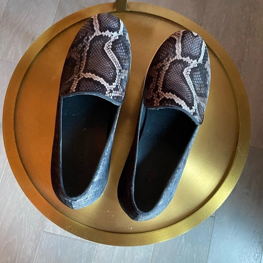 Stella McCartney Suede snakeskin print platforms